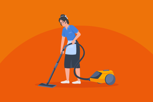 House cleaner cleans a clients property while being protected with house cleaners insurance